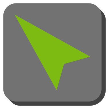 Ok ucu sol yukarı yuvarlak kare vektör simgesi