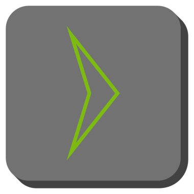 Ok ucu sağ yuvarlak kare vektör simgesi