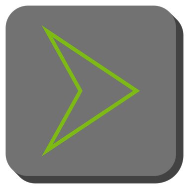 Ok ucu sağ yuvarlak kare vektör simgesi