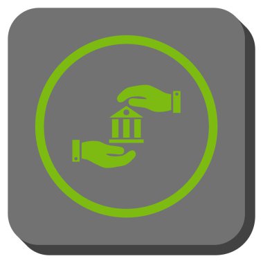 Banka hizmet yuvarlak kare vektör simgesi