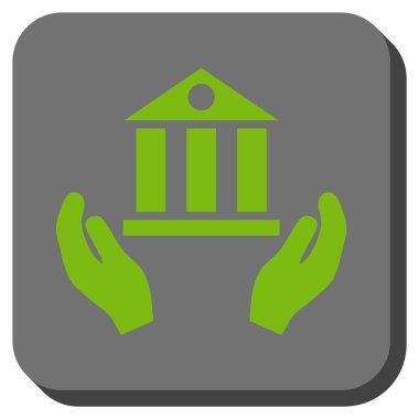 Banka hizmet yuvarlak kare vektör simgesi