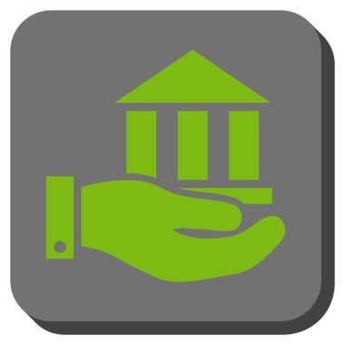 Banka hizmet yuvarlak kare vektör simgesi