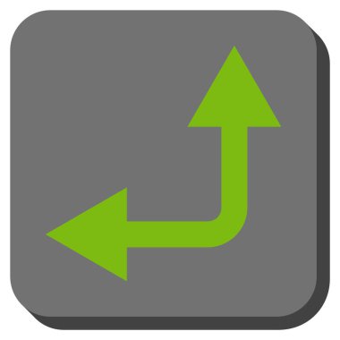 Bifurkasyon ok sol kadar kare vektör simge yuvarlak