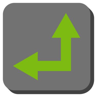 Bifurkasyon ok sol kadar kare vektör simge yuvarlak