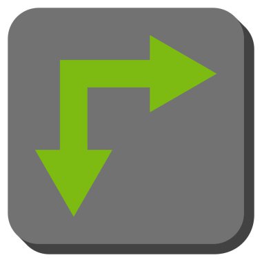 Şu yuvarlak kare vektör simgesi aşağı çatallanma ok