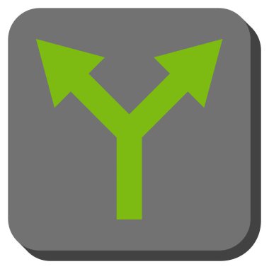 Yuvarlatılmış Kare vektör simge yukarı çatallanma ok