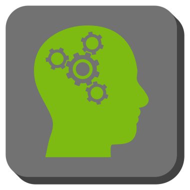 Beyin mekaniği yuvarlak kare vektör simgesi