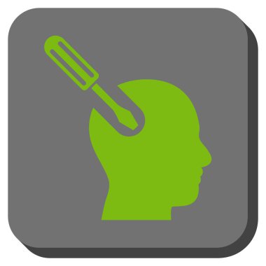 Beyin aracı kare vektör simge yuvarlak