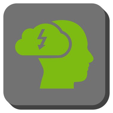 Beyin fırtınası yuvarlatılmış kare vektör simgesi