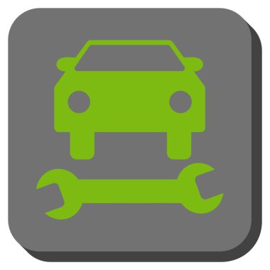 Araba tamir yuvarlak kare vektör simgesi