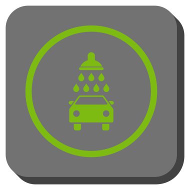 Araba duş yuvarlak kare vektör simgesi