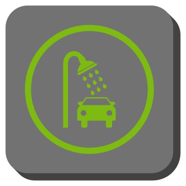 Araba duş yuvarlak kare vektör simgesi