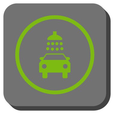 Araba duş yuvarlak kare vektör simgesi