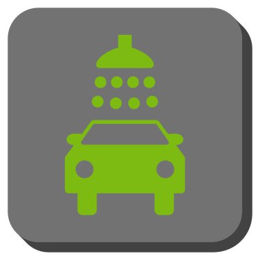 Araba duş yuvarlak kare vektör simgesi