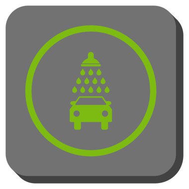 Araba duş yuvarlak kare vektör simgesi