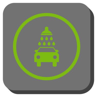 Oto yıkama yuvarlak kare vektör simgesi