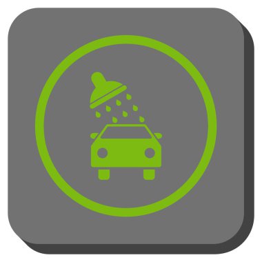 Oto yıkama yuvarlak kare vektör simgesi