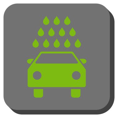 Oto yıkama yuvarlak kare vektör simgesi