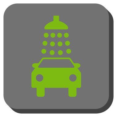 Oto yıkama yuvarlak kare vektör simgesi