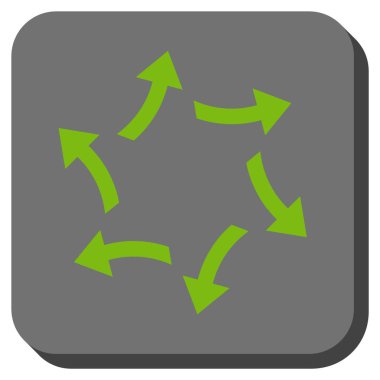 Santrifüj okları yuvarlak kare vektör simgesi