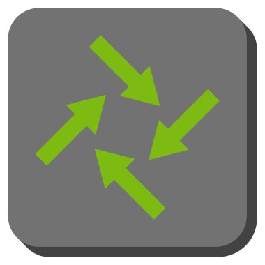 Merkezcil okları yuvarlak kare vektör simgesi