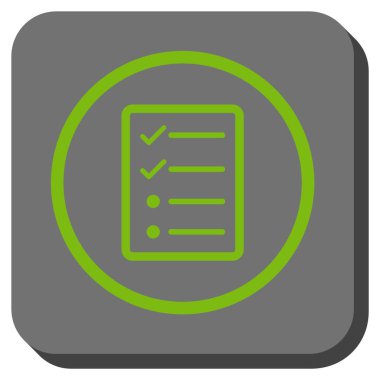 Denetim listesi sayfa yuvarlak kare vektör simgesi