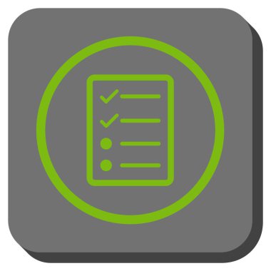 Denetim listesi sayfa yuvarlak kare vektör simgesi