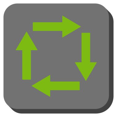 Dolaşım okları yuvarlak kare vektör simgesi