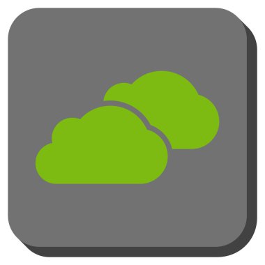 Bulutlar yuvarlatılmış kare vektör simgesi