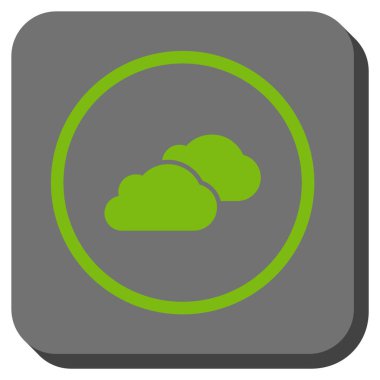 Bulutlar yuvarlatılmış kare vektör simgesi