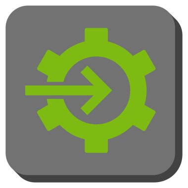 COG Tümleştirme yuvarlak kare vektör simgesi