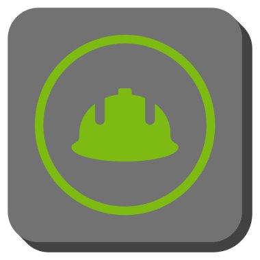 Kare vektör simge inşaat kask yuvarlak