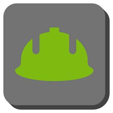 Kare vektör simge inşaat kask yuvarlak