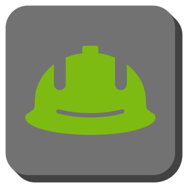 Kare vektör simge inşaat kask yuvarlak