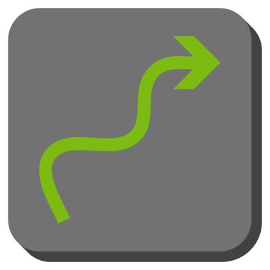 Eğri ok yuvarlak kare vektör simgesi