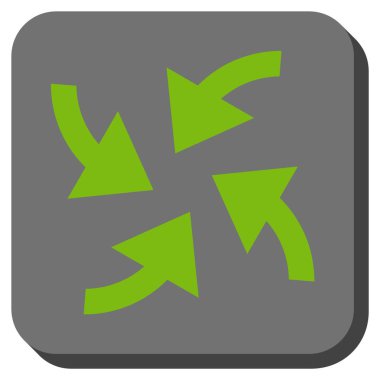 Siklon okları yuvarlak kare vektör simgesi