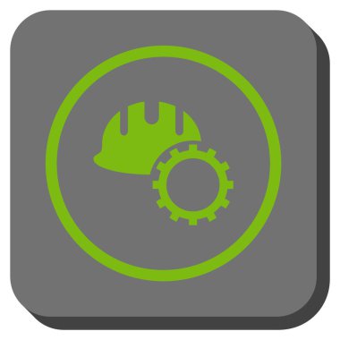 Geliştirme Hardhat yuvarlak kare vektör simgesi