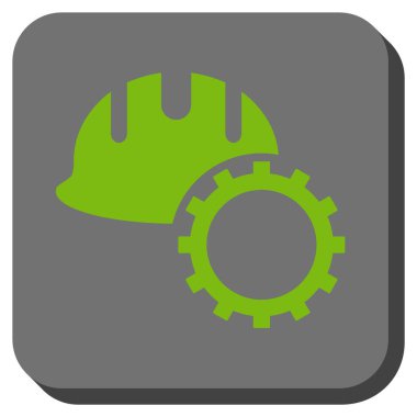 Geliştirme Hardhat yuvarlak kare vektör simgesi