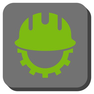 Geliştirme Hardhat yuvarlak kare vektör simgesi