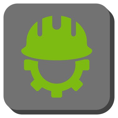 Geliştirme Hardhat yuvarlak kare vektör simgesi