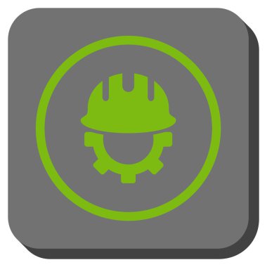 Geliştirme Hardhat yuvarlak kare vektör simgesi