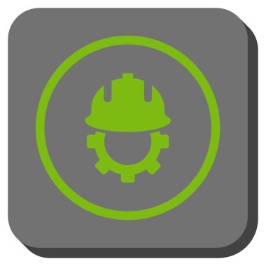 Geliştirme kask yuvarlak kare vektör simgesi