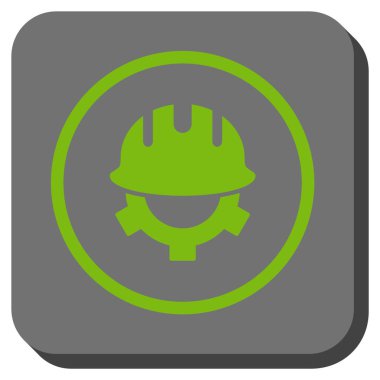 Geliştirme kask yuvarlak kare vektör simgesi