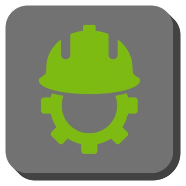 Geliştirme kask yuvarlak kare vektör simgesi