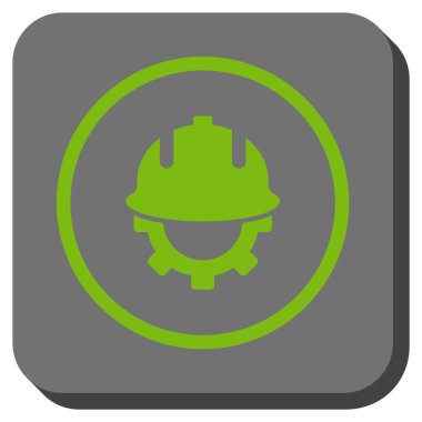 Geliştirme kask yuvarlak kare vektör simgesi