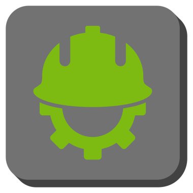 Geliştirme kask yuvarlak kare vektör simgesi