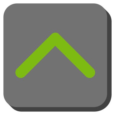 Yön yukarı yuvarlak kare vektör simgesi