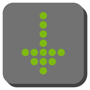 Yuvarlatılmış Kare vektör simgesi aşağı noktalı ok