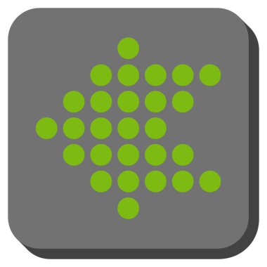 Noktalı ok sol yuvarlak kare vektör simgesi