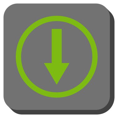 Aşağı yönlü ok yuvarlak kare vektör simgesi